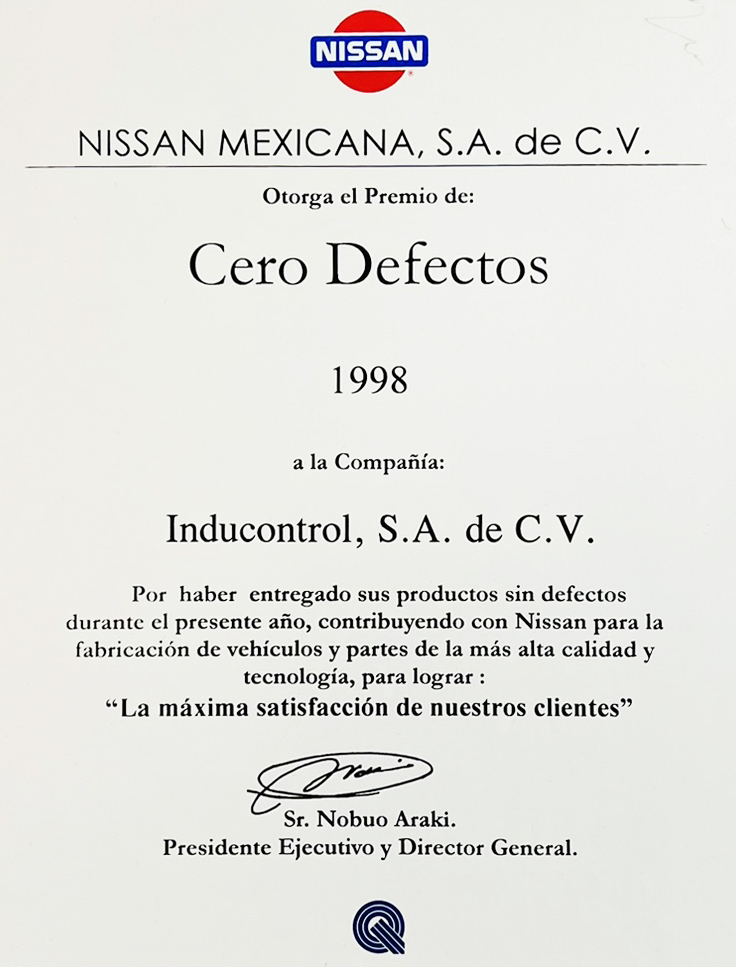 INDU CERO DEFECTOS 1998